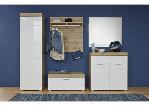 Jalatsikapp AMANDA valge läige / tamm, 91x38xH42 cm