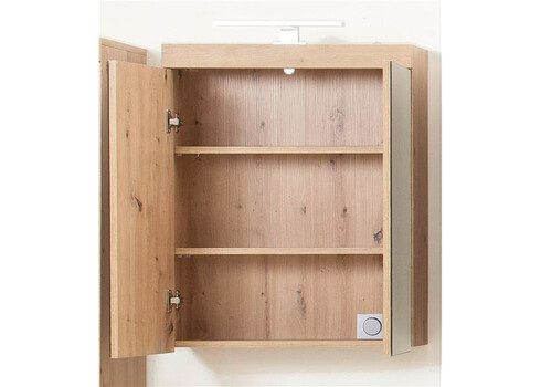 Peegelkapp AMANDA metsik tamm, 60x17xH77 cm LED