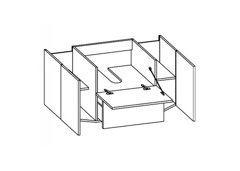 Valamukapp + valamu VELO antratsiit läige, 111x48xH51,5 cm