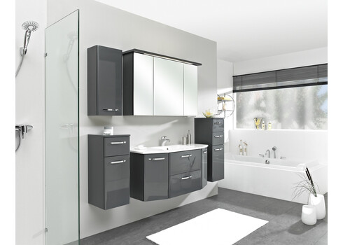 Vannitoamööbli komplekt VELO antratsiit läige LED