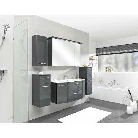 Vannitoamööbli komplekt VELO antratsiit läige LED