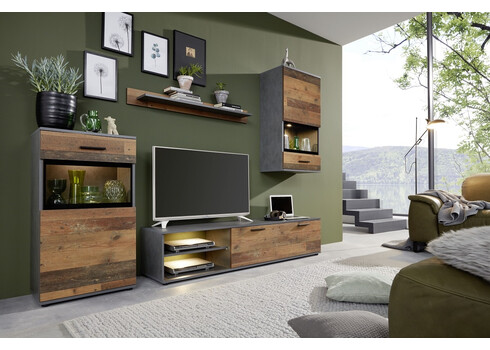 Elutoamööbli komplekt MANGO tamm / hall, LED