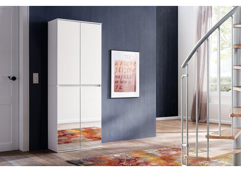 Esikukapp MIRROR valge, 74x34xH191 cm