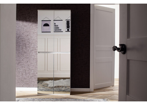 Esikukapp MIRROR valge, 74x34xH191 cm