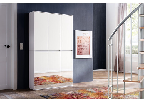 Esikukapp MIRROR valge, 111x34xH191 cm