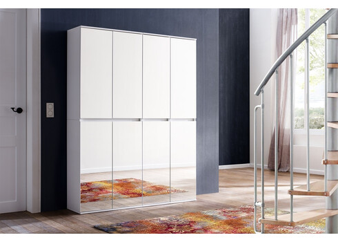 Esikukapp MIRROR valge, 148x34xH191 cm