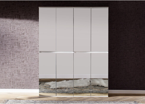 Esikukapp MIRROR valge, 148x34xH191 cm