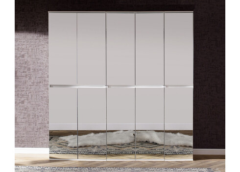 Esikukapp MIRROR valge, 185x34xH191 cm