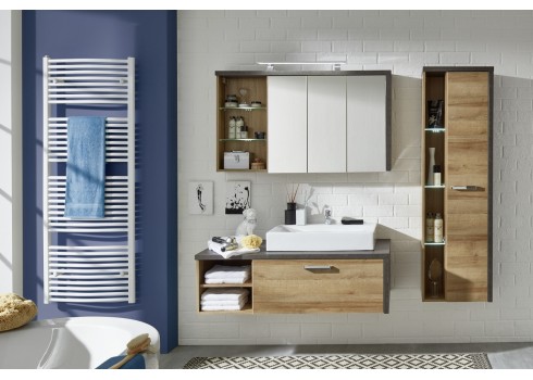 Vannitoamööbli komplekt Bay + valamu tamm / hall