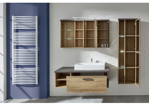 Vannitoamööbli komplekt Bay + valamu tamm / hall