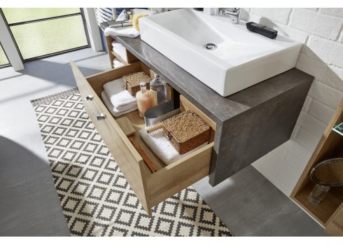 Vannitoamööbli komplekt Bay + valamu tamm / hall