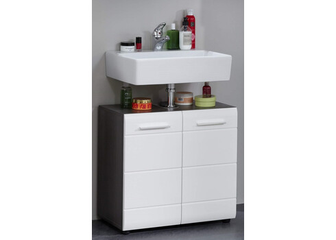 Vannitoamööbli komplekt LINE hall / valge läige LED