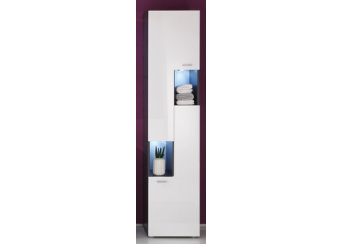 Vannitoakapp TETIS valge / hall, 40x30xH182 cm LED