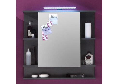 Peegelkapp TETIS valge / hall, 72x20xH76 cm LED