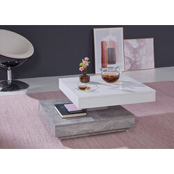 Diivanilaud TRENDTEAM valge / hall, 70x70xH35 cm