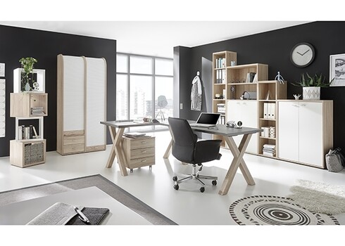 Riiul MISTER OFFICE mattvalge, 41x36xH109 cm