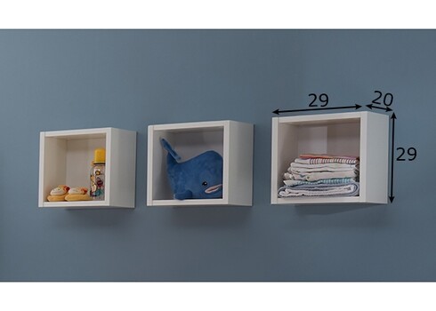 Seinariiulite komplekt ADELE mattvalge, 29x20xH29 cm