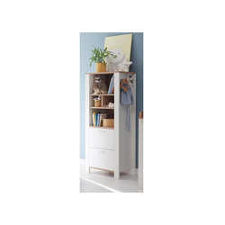 Kapp-riiul ADEELE mattvalge / tamm, 63x44xH155 cm