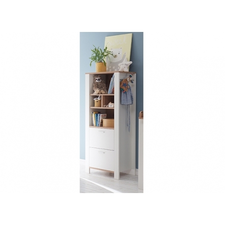 Kapp-riiul ADEELE mattvalge / tamm, 63x44xH155 cm