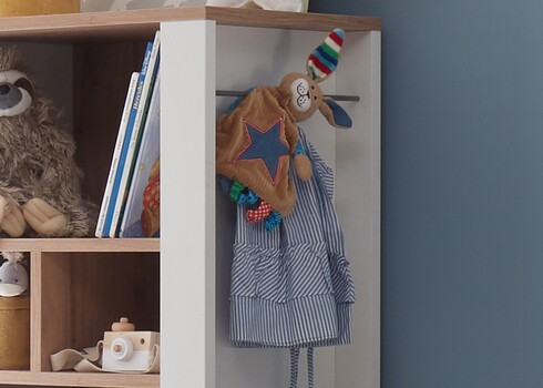 Kapp-riiul ADEELE mattvalge / tamm, 63x44xH155 cm