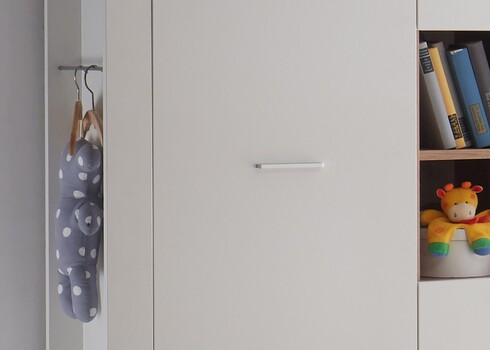 Riidekapp ADEELE mattvalge / tamm, 160x44xH195 cm