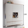 Riidekapp ADEELE mattvalge / tamm, 160x44xH195 cm