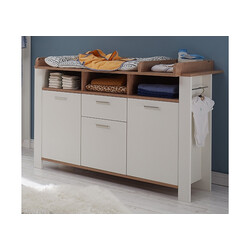 Kummut mähkimisalusega ADEELE mattvalge / tamm, 129x77xH100 cm