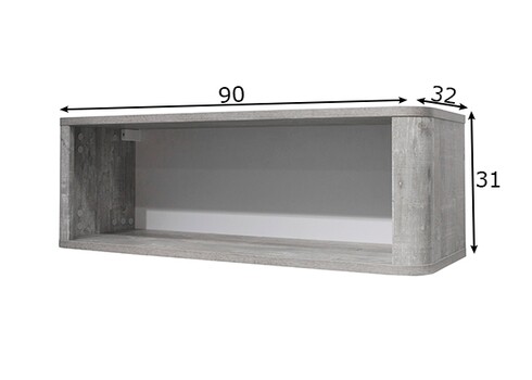 Seinariiul FRIEDA mattvalge / hall puit, 90x32xH31 cm