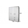 Riidekapp FRIEDA mattvalge / hall puit, 138x51xH189 cm