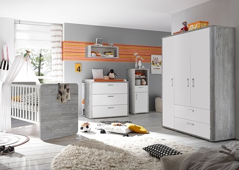 Riidekapp FRIEDA mattvalge / hall puit, 138x51xH189 cm