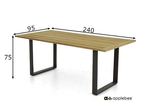 Söögilaud Apple Bee CONDOR tiik, 240x95xH75 cm