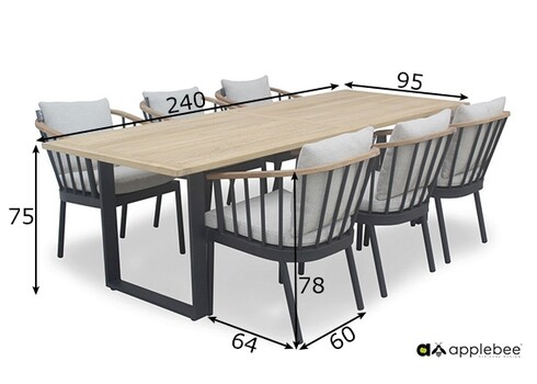 Aiamööbli komplekt Apple Bee CONDOR must / helebeež