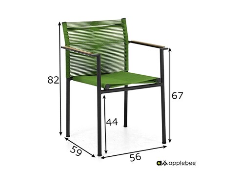 Aiatool Apple Bee JAKARTA mattmust / roheline, 56x59xH82 cm