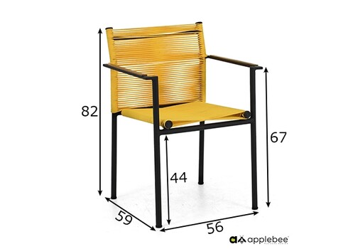 Aiatool Apple Bee JAKARTA mattmust / kollane, 56x59xH82 cm