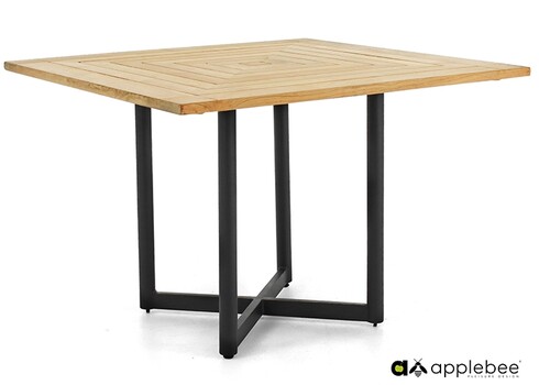 Söögilaud Apple Bee JAKARTA mattmust / tiik, 110x110xH76 cm