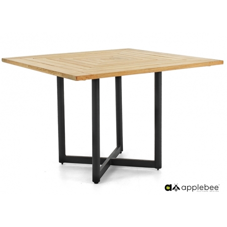 Söögilaud Apple Bee JAKARTA mattmust / tiik, 110x110xH76 cm