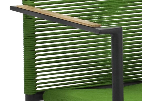 Aiamööbli komplekt Apple Bee JAKARTA mattmust / roheline, 4 tooli + laud