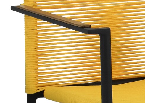 Aiamööbli komplekt Apple Bee JAKARTA mattmust / kollane, 4 tooli + laud