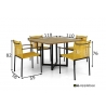 Aiamööbli komplekt Apple Bee JAKARTA mattmust / kollane, 4 tooli + laud