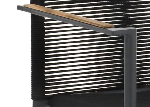 Aiamööbli komplekt Apple Bee JAKARTA mattmust / must, 4 tooli + laud