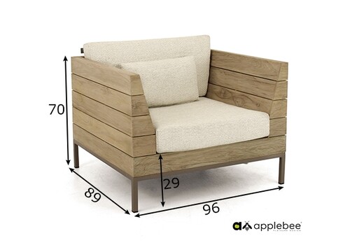 Tugitool Apple Bee LONG ISLAND tiik / helebeež, 96x89xH70 cm