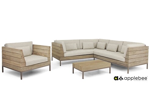 Diivan Apple Bee LONG ISLAND vasak tiik / helebeež, 161x89xH70 cm