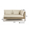 Diivan Apple Bee LONG ISLAND vasak tiik / helebeež, 161x89xH70 cm