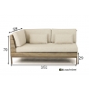 Diivan Apple Bee LONG ISLAND parem tiik / helebeež, 161x89xH70 cm