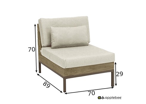 Diivan Apple Bee LONG ISLAND tiik / helebeež keskmine, 70x89xH70 cm