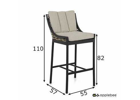 Baaritool Apple Bee MILOU must / helehall, 55x57xH110 cm