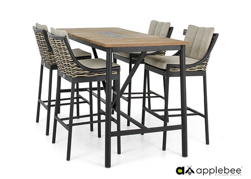 Baarilaud Apple Bee MILOU must / helehall, 150x78xH105 cm