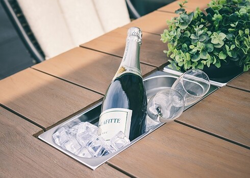 Baarilaud Apple Bee MILOU must / helehall, 150x78xH105 cm