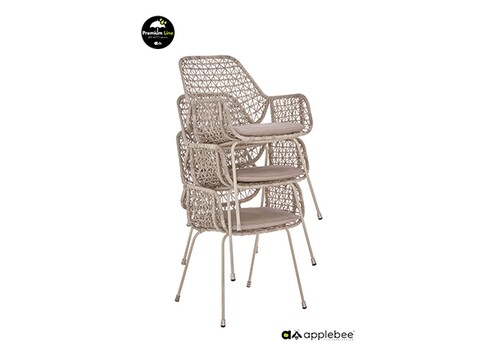 Söögitool Apple Bee ZARA valge / helebeež, 53x62xH92 cm