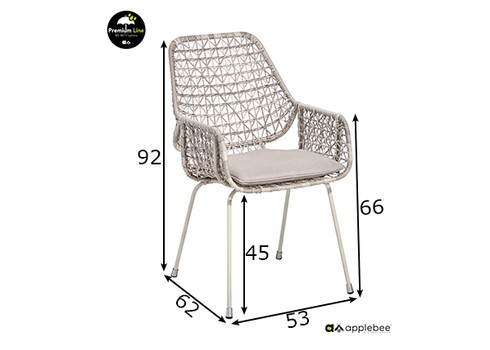 Söögitool Apple Bee ZARA valge / helebeež, 53x62xH92 cm